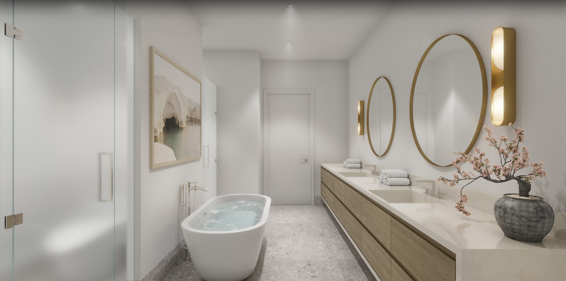 master bathroom rendering at the point at 625 sarasota