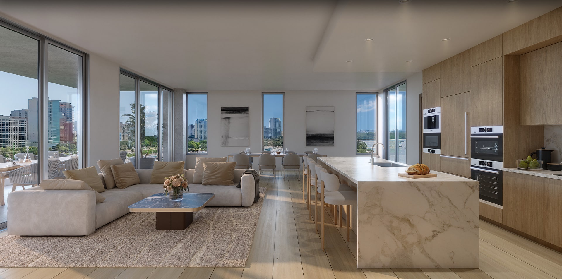 The Point Great room rendering at 625 sarasota