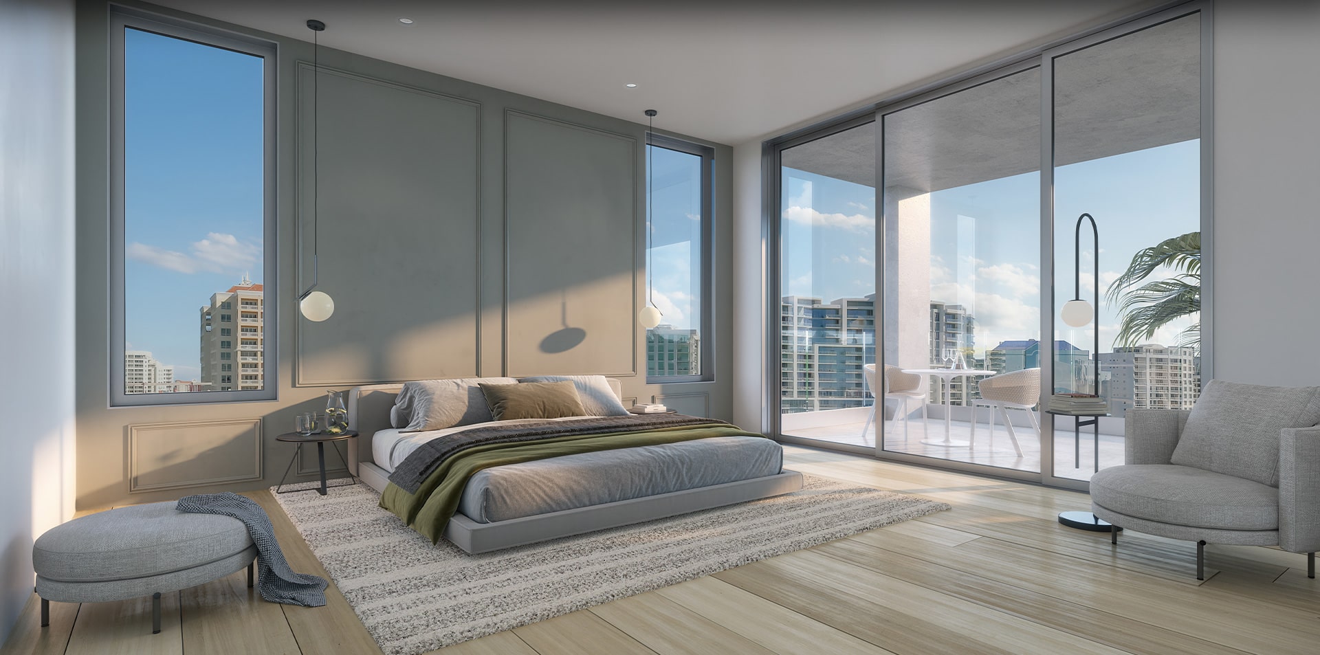 The Point Residences Bedroom Rendering