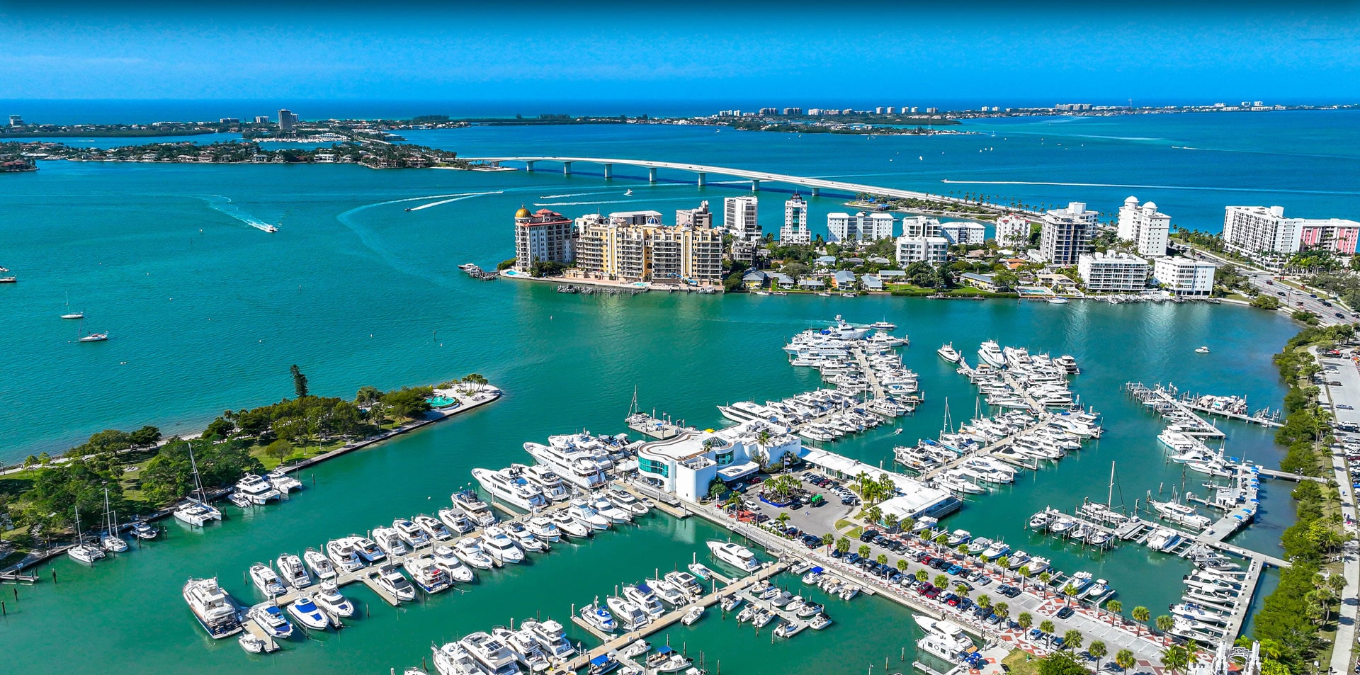 aerial of sarasota and the intracoastal