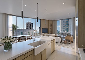 The Palm 625 Sarasota Kitchen View Rendering 