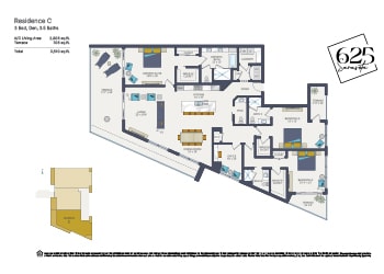 The Palm 625 Sarasota Residence C floor plan 