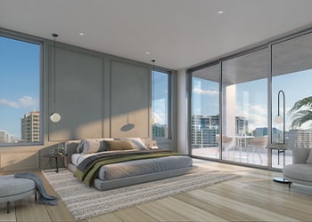 The Point 625 Sarasota Bedroom Rendering 