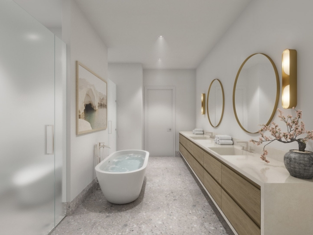 ARTIST RENDERING OF THE MASTER BATH AT THE POINT