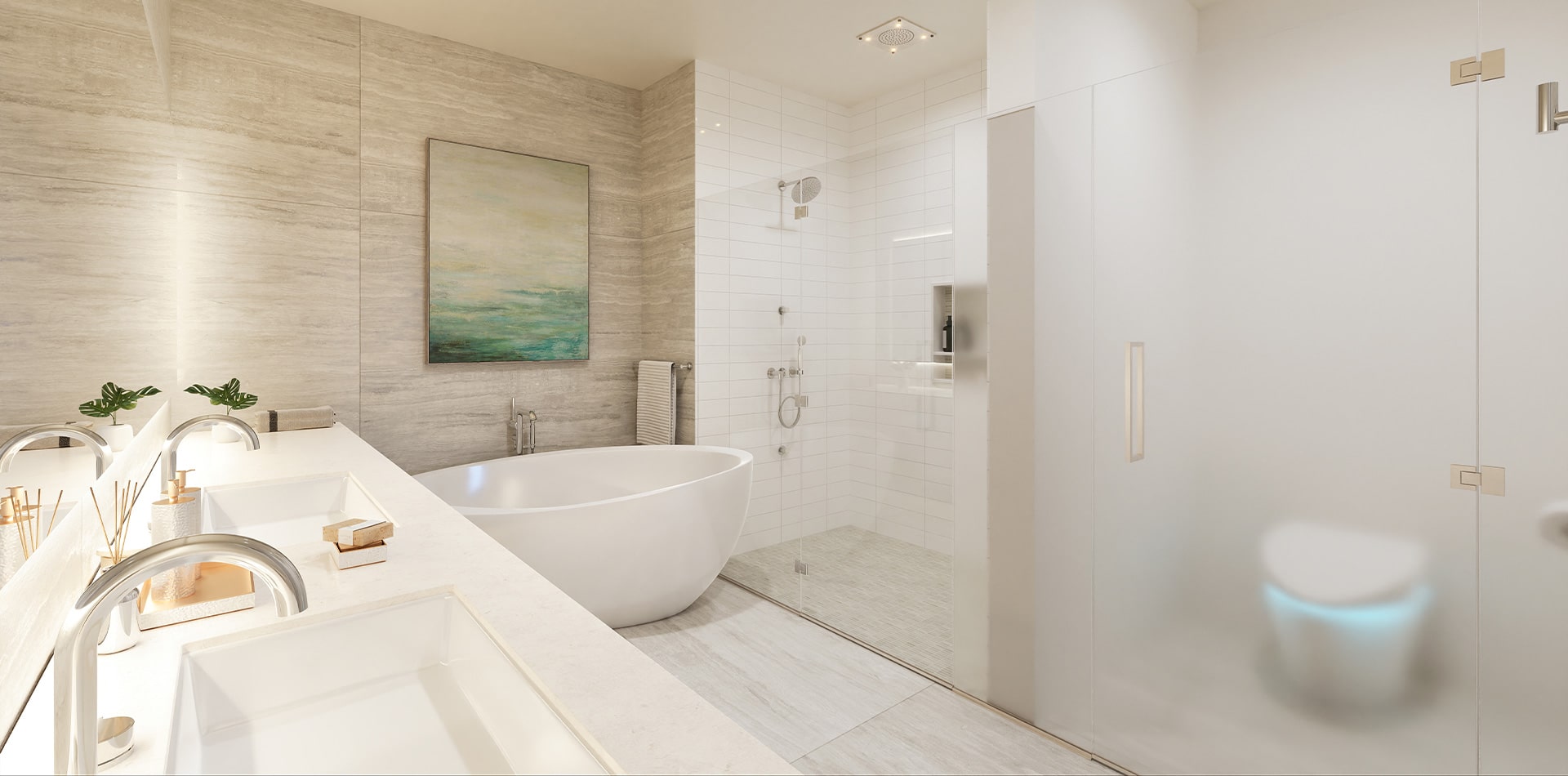 625 Sarasota - The Palm Residence Bathroom Rendering